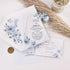 dusty blue and white floral elegant acrylic wedding invites CWIA92